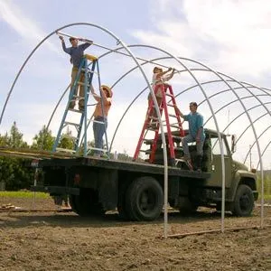 FarmTek GrowSpan 30'W Round Premium Extra Tall Tunnel Greenhouse System | 12' Height | Enhanced Crop Yield & Quality