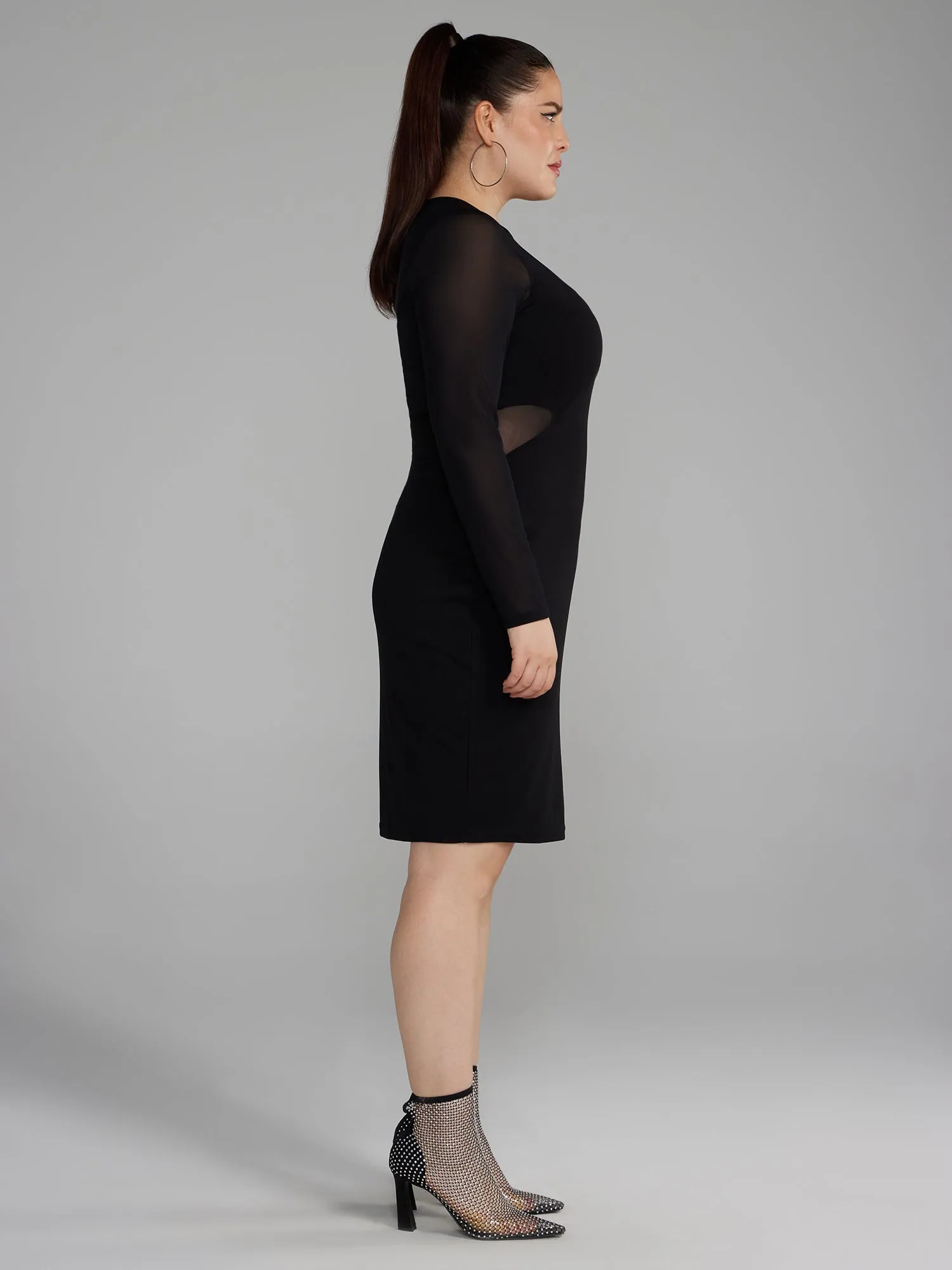 Fashion To Figure - Mesh Detail Bodycon Dress
