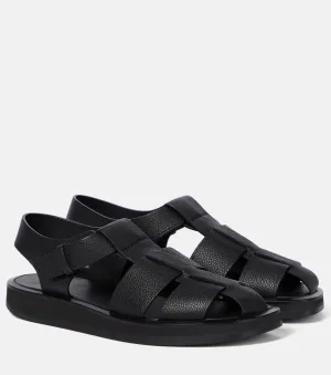 Fisherman The Row Leather Sandals, Black