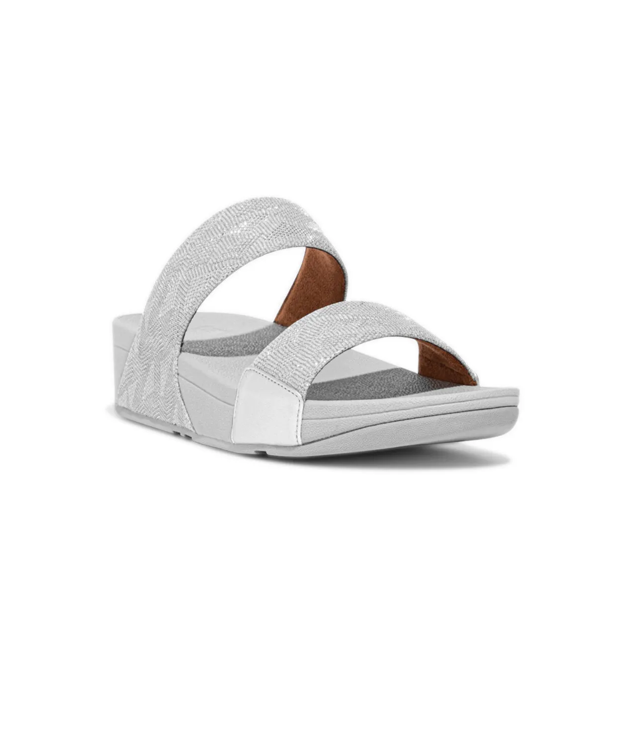 FitFlop Lulu Glitz Slides Silver