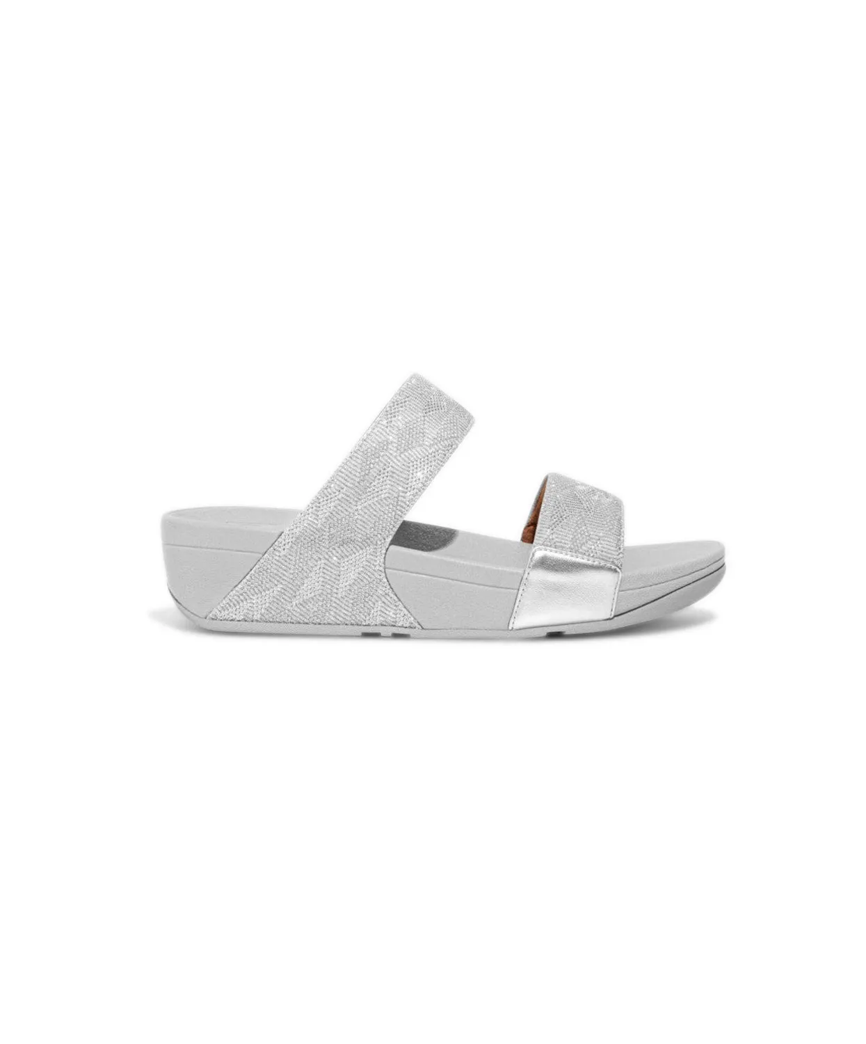 FitFlop Lulu Glitz Slides Silver