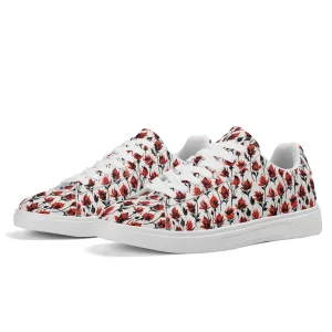 Floral Fire Adult Lightweight Brand Low Top Leather Shoes