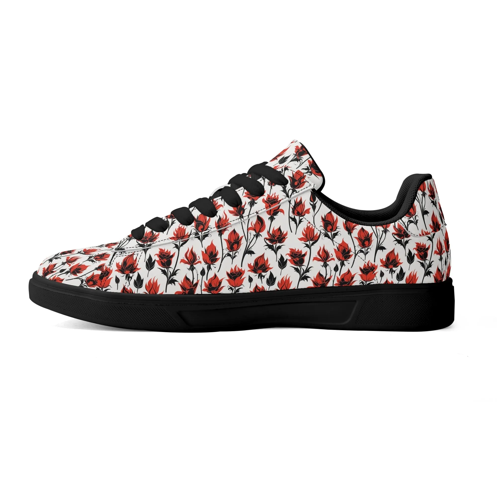 Floral Fire Adult Lightweight Brand Low Top Leather Shoes