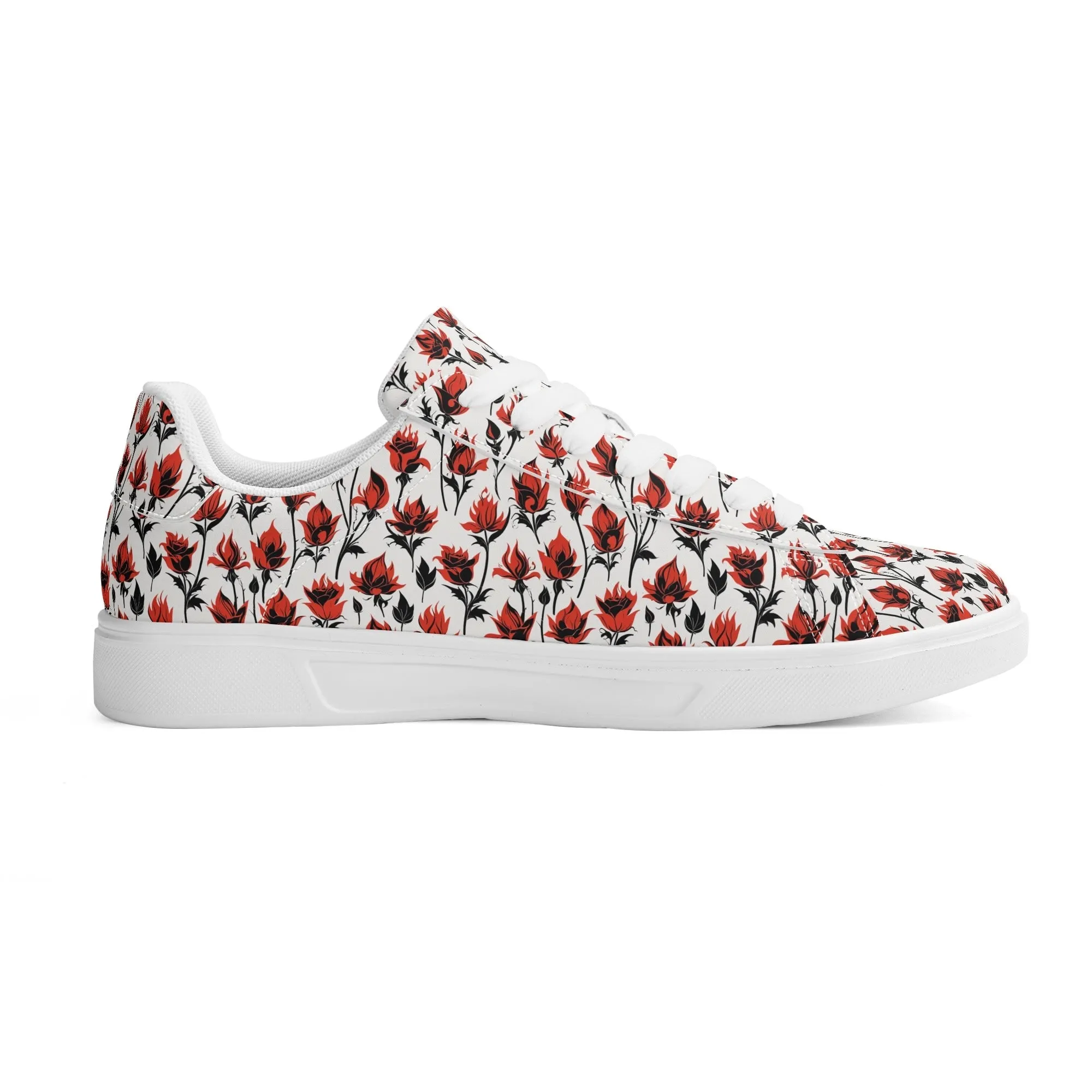 Floral Fire Adult Lightweight Brand Low Top Leather Shoes