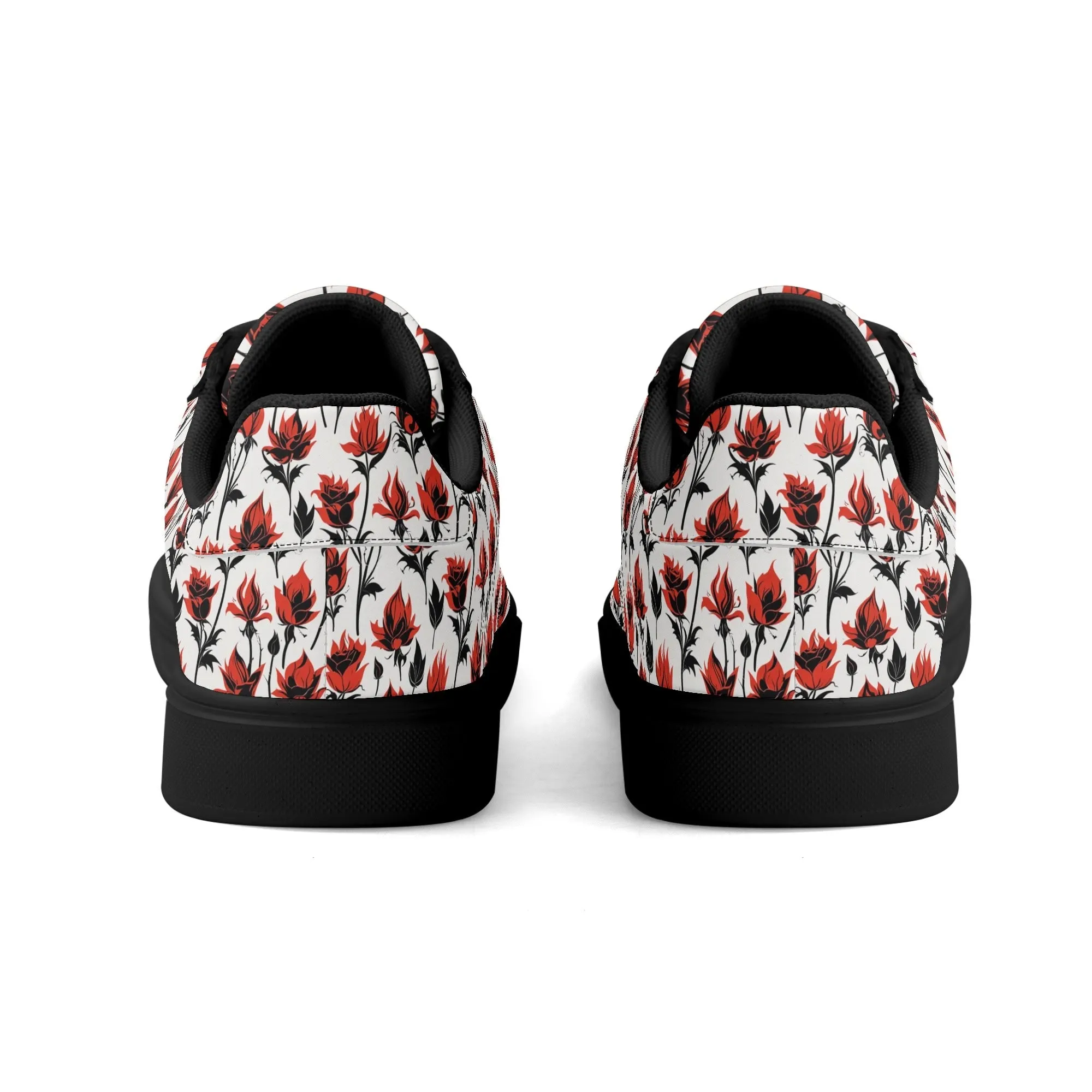 Floral Fire Adult Lightweight Brand Low Top Leather Shoes