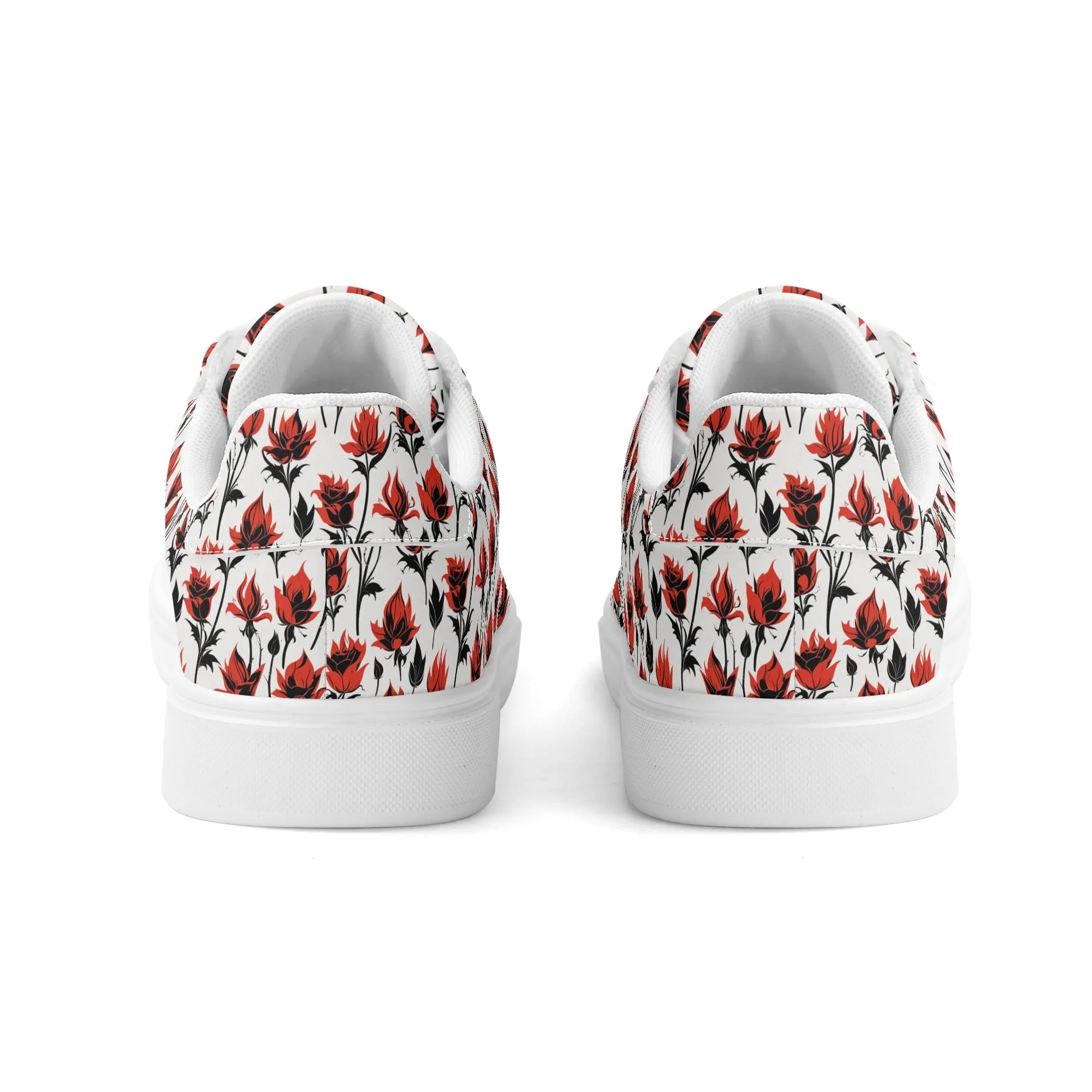 Floral Fire Adult Lightweight Brand Low Top Leather Shoes