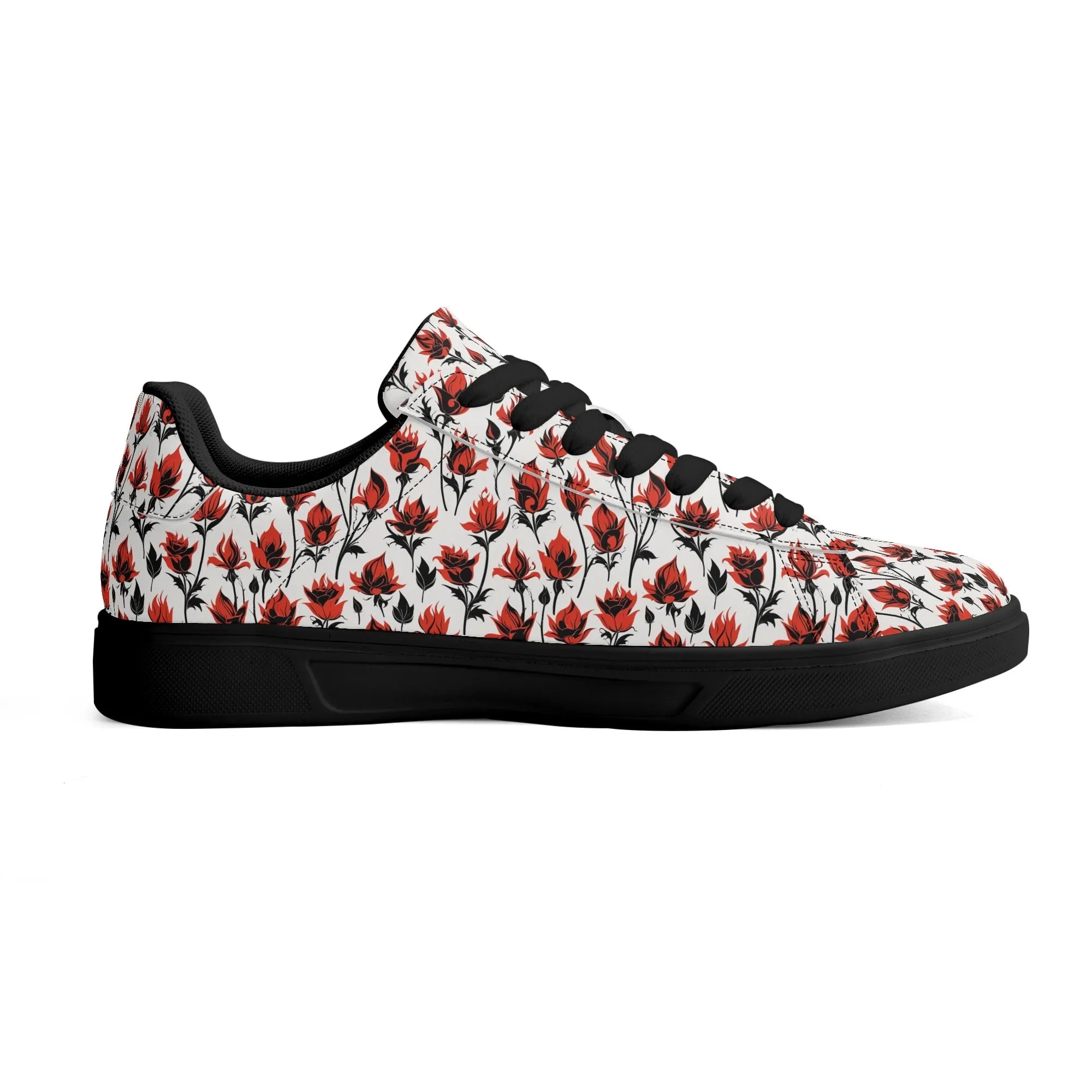 Floral Fire Adult Lightweight Brand Low Top Leather Shoes