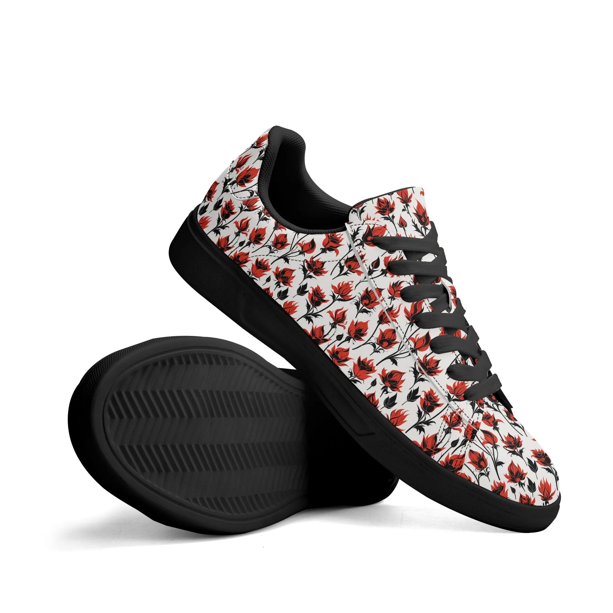 Floral Fire Adult Lightweight Brand Low Top Leather Shoes