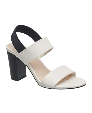 French Connection Women's Dakota Block Heel Sandals, White