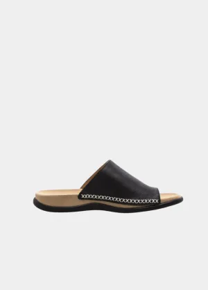 Gabor Black Leather Mule Sandal