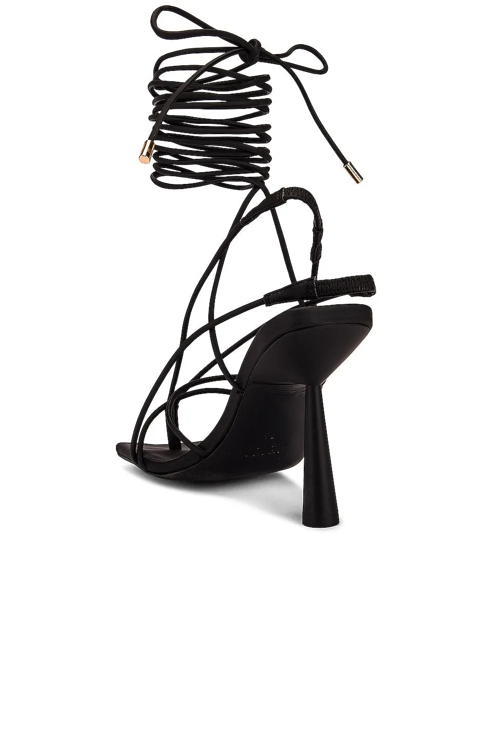 Gia Borghini X RHW Tall Lace Up Sandals, Black Matte
