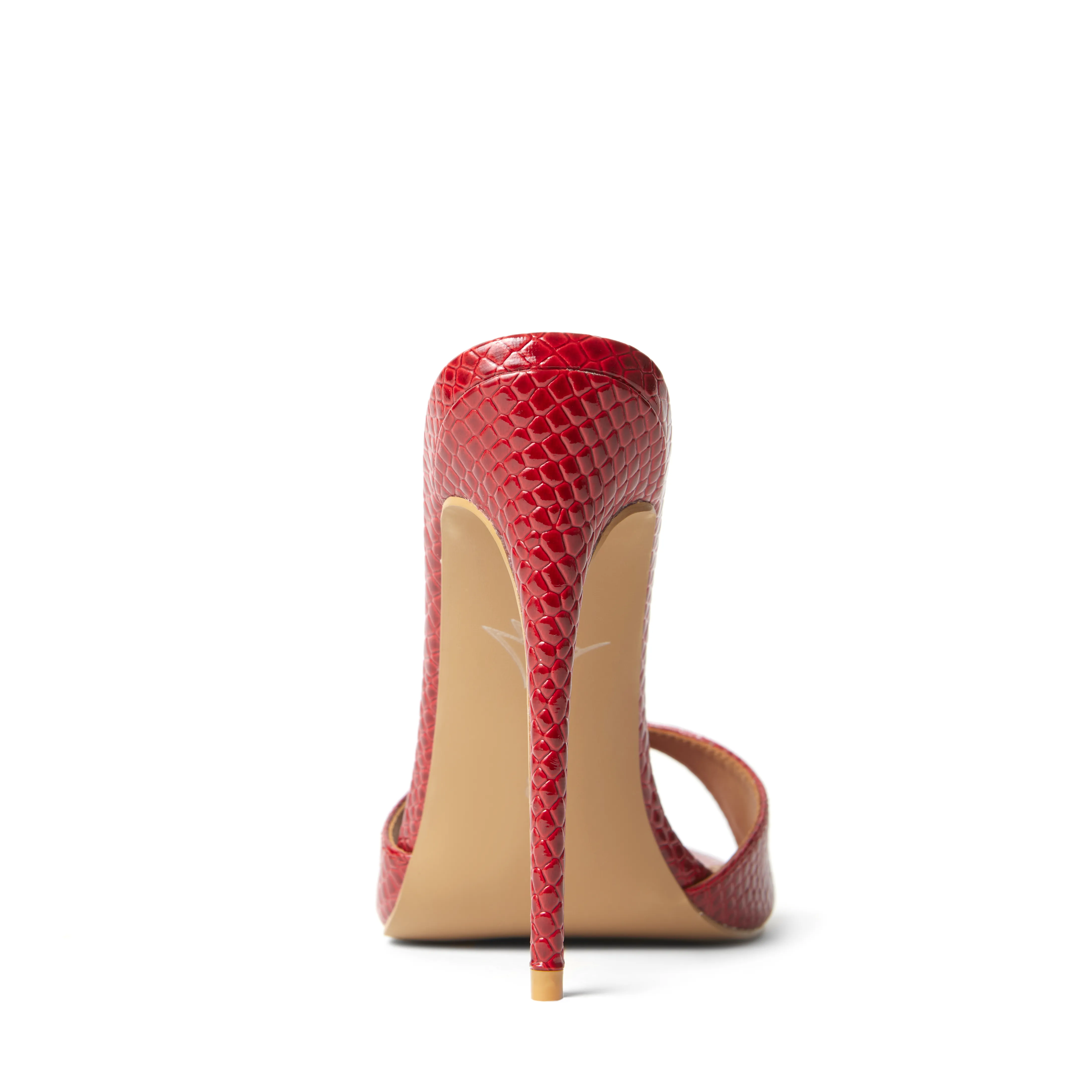 Gia Red Reptile Vegan Mules 120 mm
