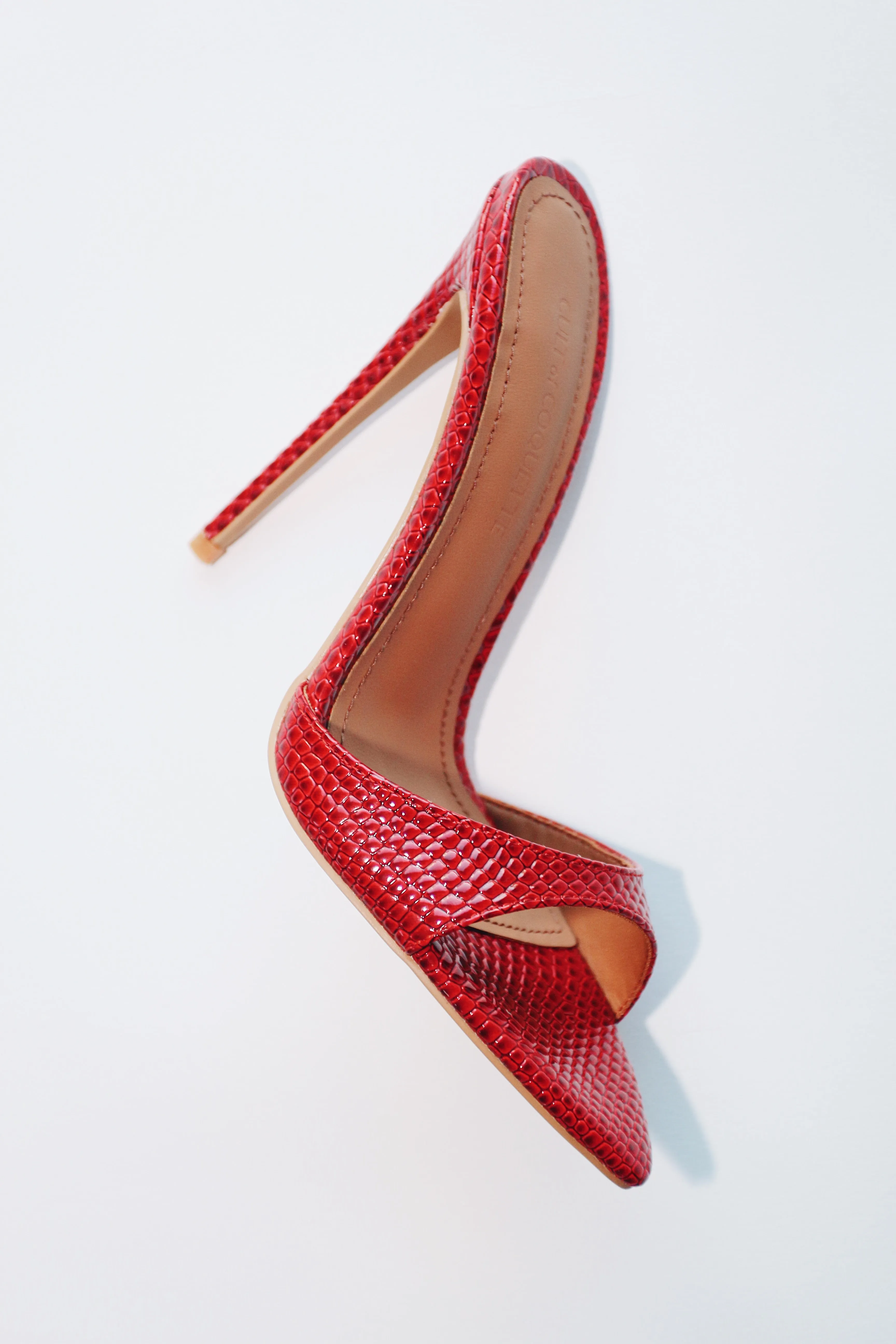 Gia Red Reptile Vegan Mules 120 mm