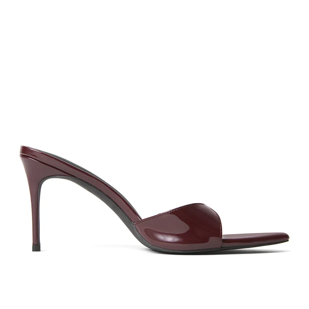 Gia Wine Patent Leather Vegan Mules 80 mm