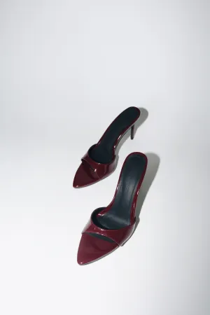 Gia Wine Patent Leather Vegan Mules 80 mm