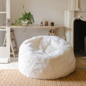 Giant Shearling Beanbag - Ivory