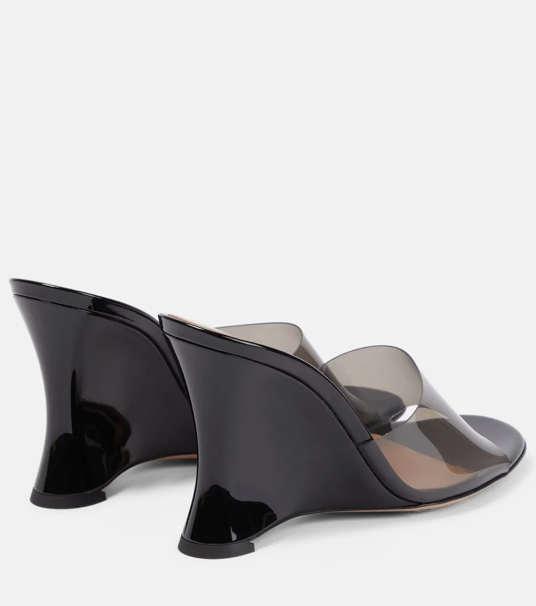 Gianvito Rossi leather wedge sandals, black