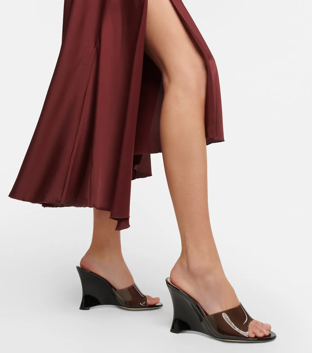 Gianvito Rossi leather wedge sandals, black