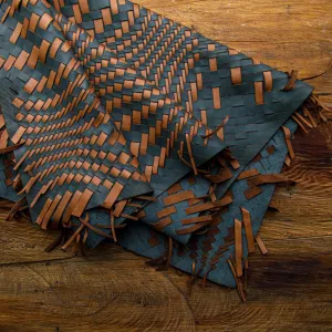 Handmade Woven Leather Crisscross Cowhide Brown & Black