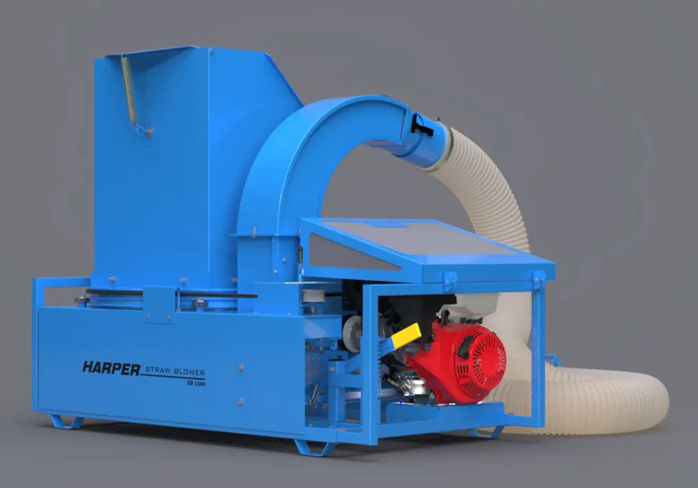 Harper Industries Top Feed Straw Blower Trailer Mounted | 32 Knives  | Skid Type