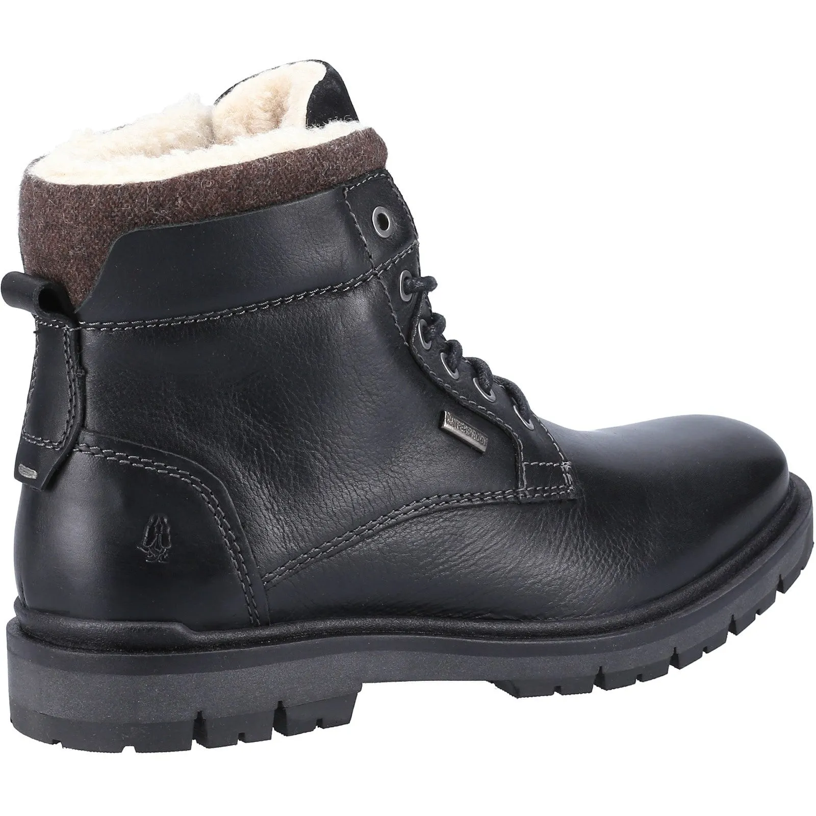 Hush Puppies Mens Patrick Leather Ankle Boots - Black