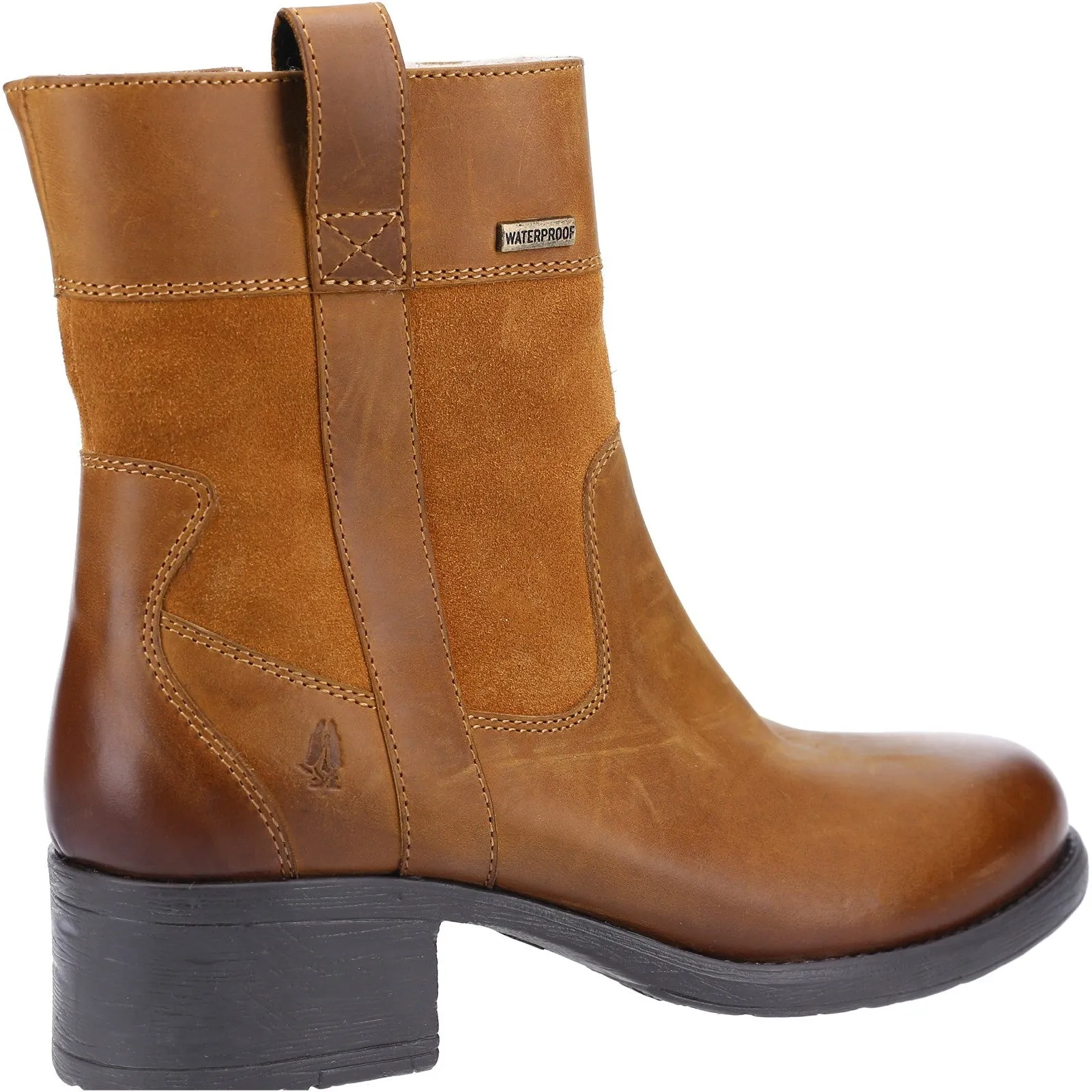 Hush Puppies Womens Saskia Shearling Lined Leather Boots - Tan