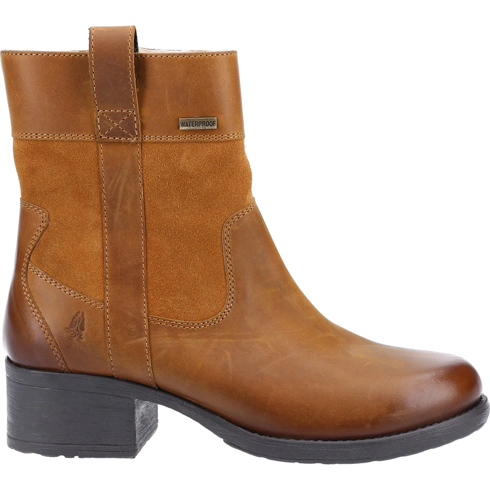 Hush Puppies Womens Saskia Shearling Lined Leather Boots - Tan