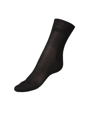 Ida Silk Crew Socks, Black