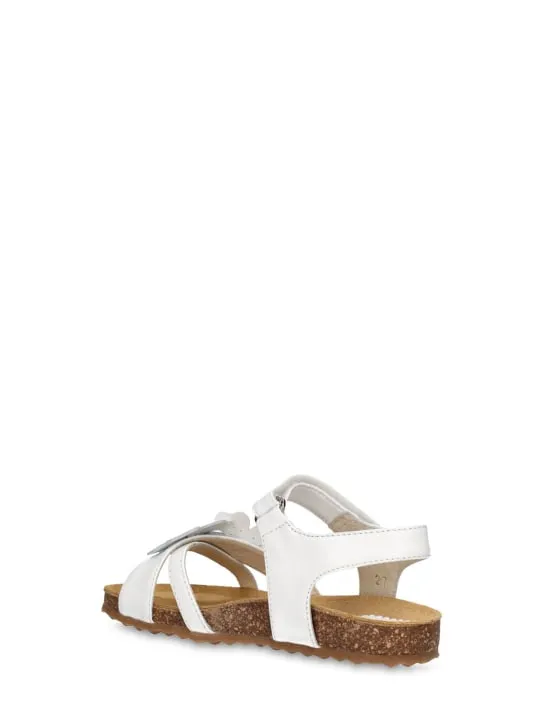 Il Gufo   Leather sandals w/ flower appliqués 