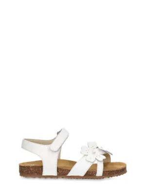 Il Gufo   Leather sandals w/ flower appliqués 