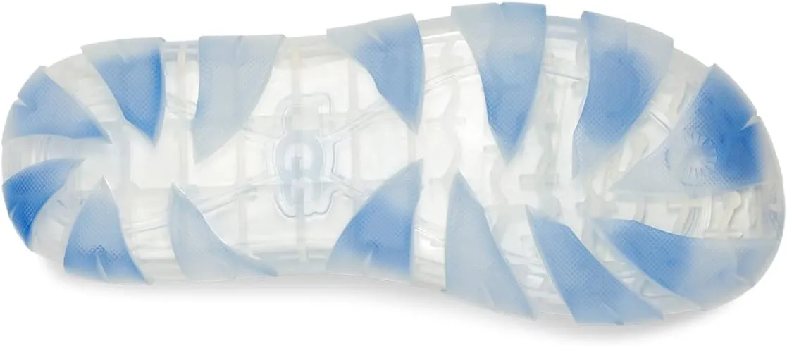 Jella Clear Watercolors Slide UGG Flat Sandals in Cloudy Sky