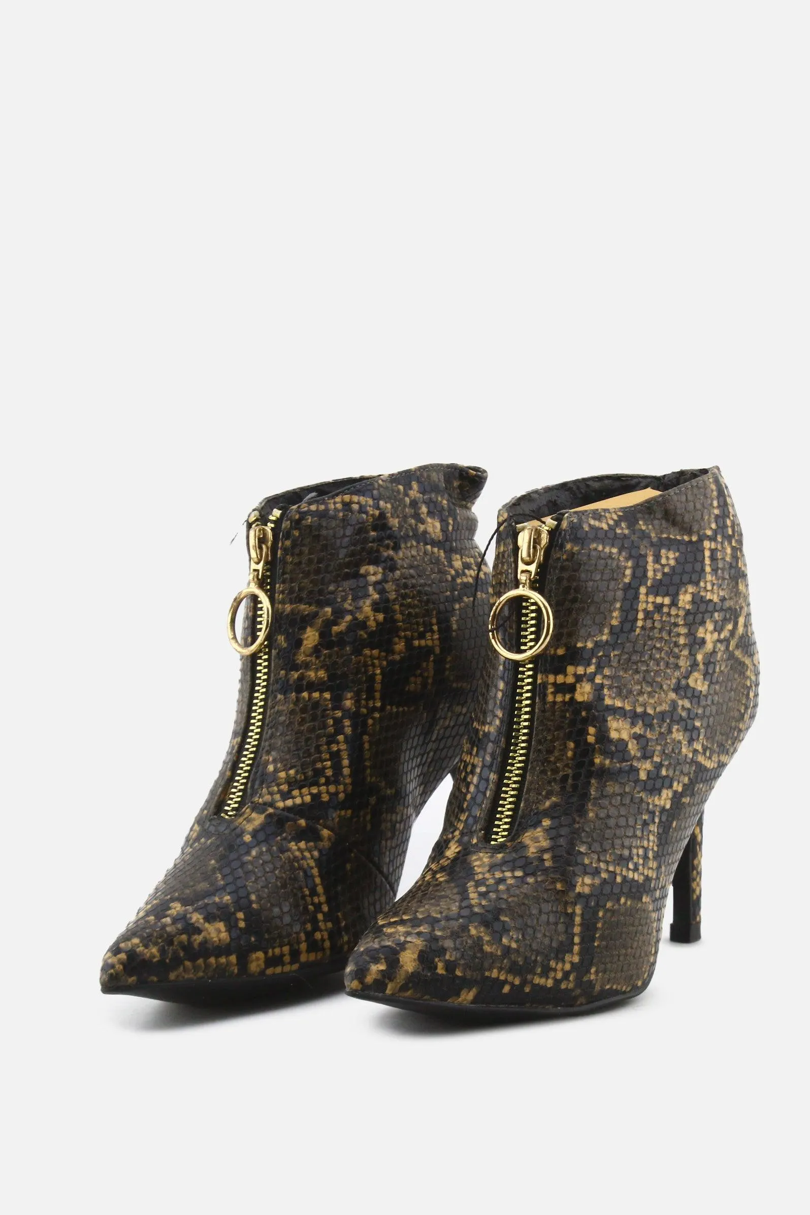 Jenny Fairy Zipper Stilettos Ankle Boots | 100% Authentic Leather