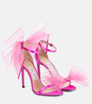 Jimmy Choo Aveline 100 Bow Sandals, Pink