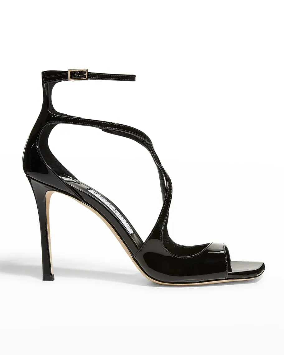 Jimmy Choo Azia Patent Ankle Strap Sandals