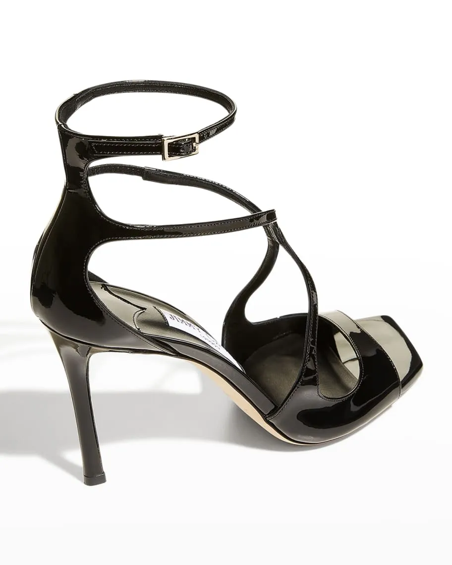 Jimmy Choo Azia Patent Ankle Strap Sandals