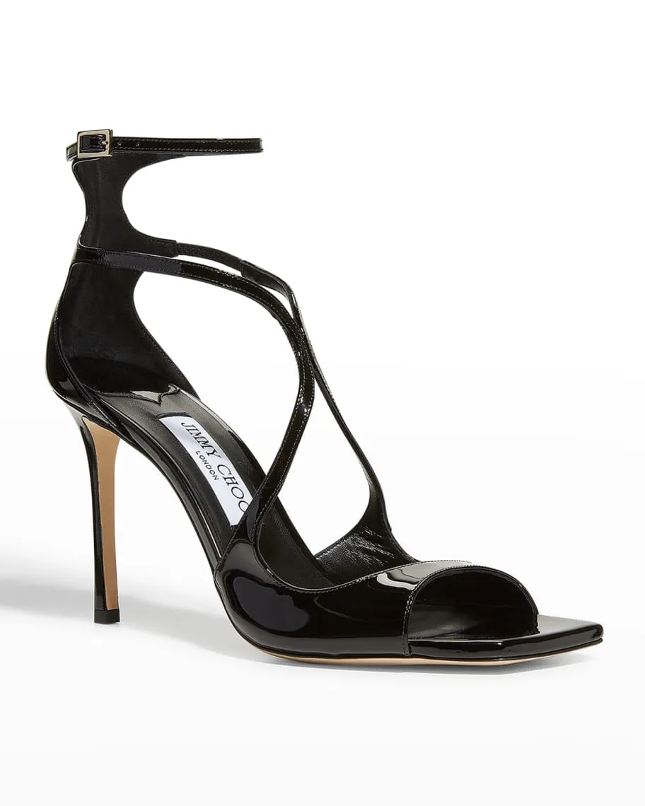 Jimmy Choo Azia Patent Ankle Strap Sandals