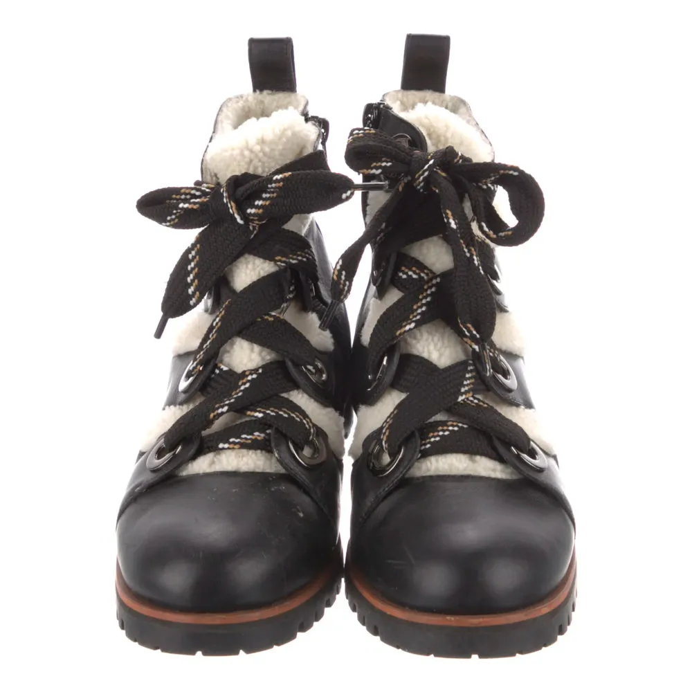 Jimmy Choo Black Bei Shearling Leather Ankle Boots 37