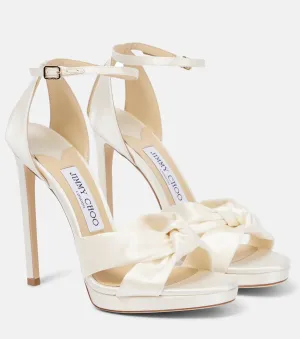 Jimmy Choo Rosie 120 satin sandals, white