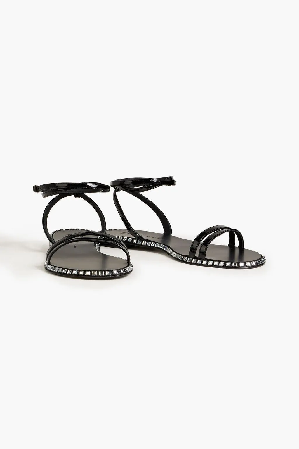 Joan 10 sandals in patent leather with GIUSEPPE ZANOTTI crystals, black