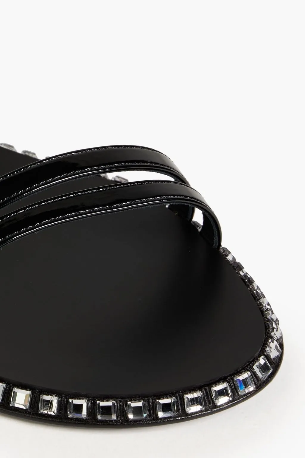 Joan 10 sandals in patent leather with GIUSEPPE ZANOTTI crystals, black