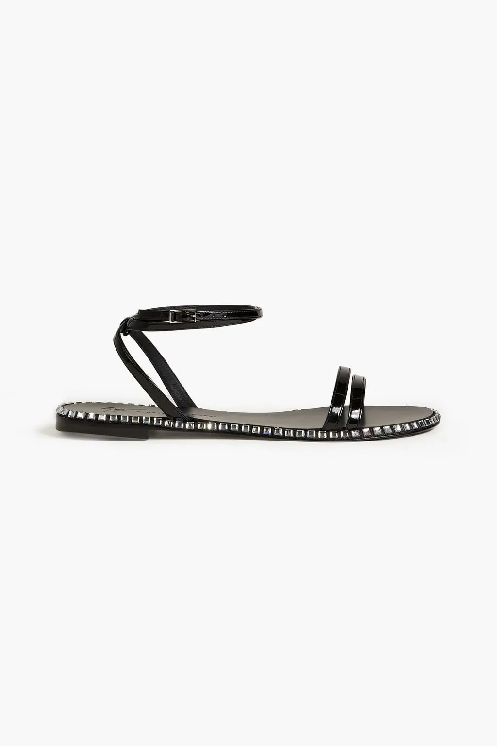 Joan 10 sandals in patent leather with GIUSEPPE ZANOTTI crystals, black