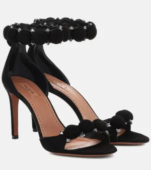 La Bombe 90 Alaïa suede sandals, black