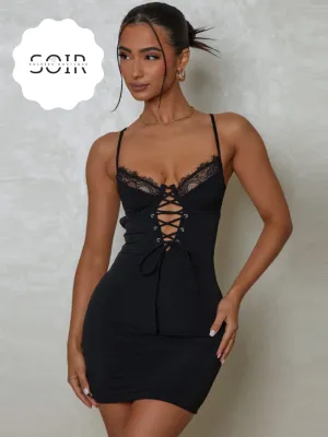 Lace Labyrinth Adjustable Mini Dress
