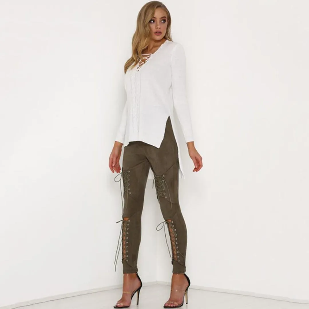 Lace Up Suede