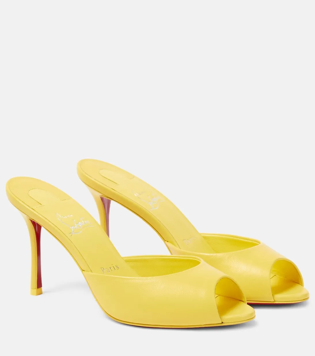 Leather clogs me dolly 85 Christian Louboutin, yellow