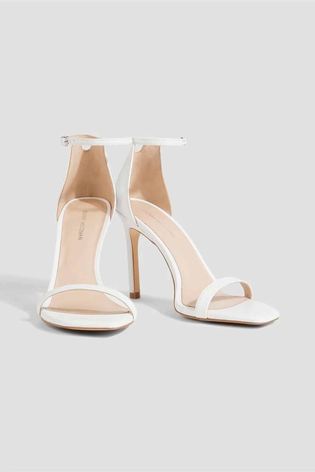 Leather sandals Amelina 95 STUART WEITZMAN, white