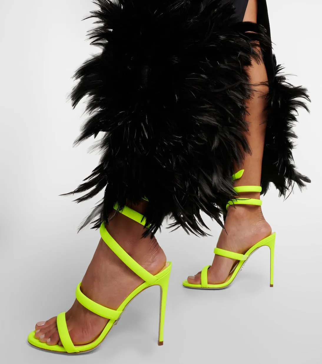 Leather sandals cleo Rene Caovilla, yellow
