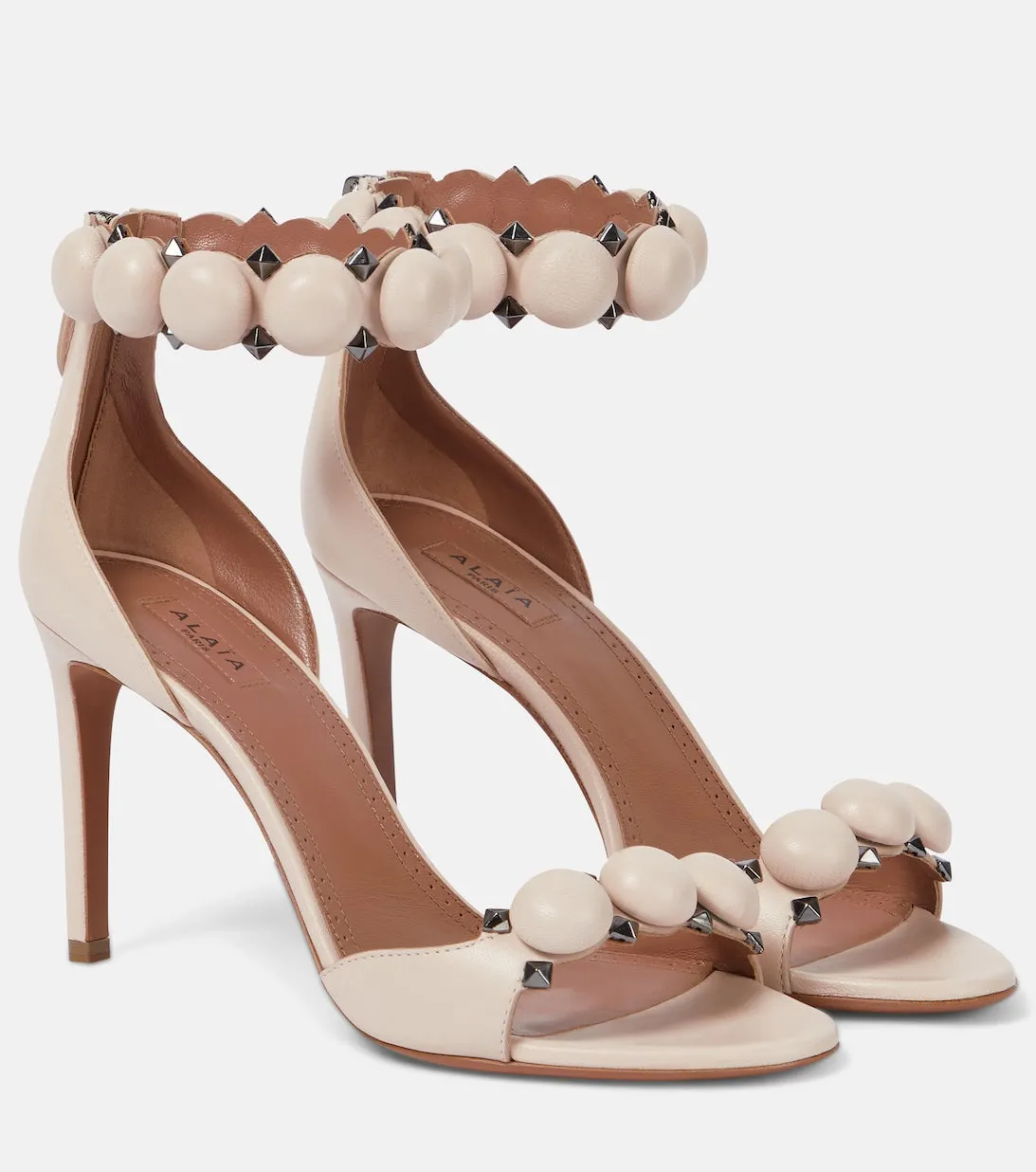Leather sandals La Bombe 90 Alaïa, beige