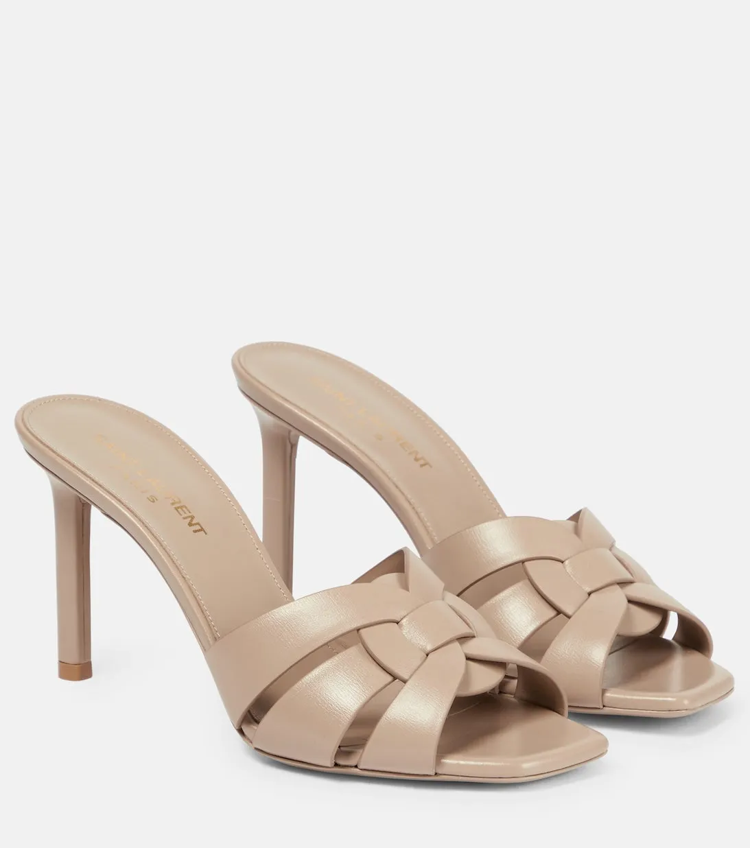 Leather sandals Tribute 85 Saint Laurent, beige