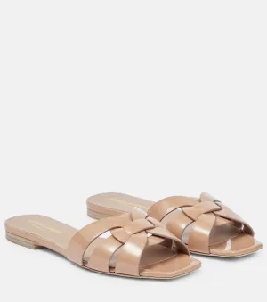 Leather sandals Tribute Nu Pieds 05 Saint Laurent, pink